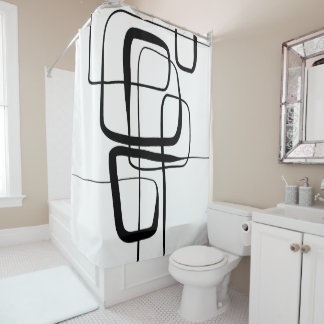 Abstracte zwart-witlaag art Nr22L13 Douchegordijn