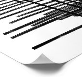 Abstracte zwart-witlijnen - Kunst met krassen 2 Poster (Hoek)