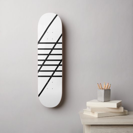Abstracte zwart-witskateboard wand persoonlijk skateboard (Muurkunst)