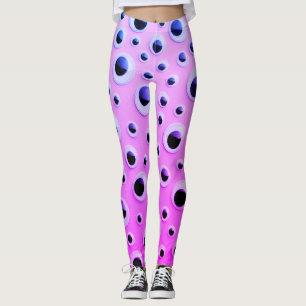 Abstracte zwart-witte ballen op roze achtergrond leggings