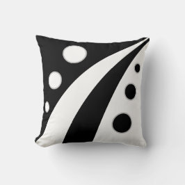 Abstracte zwart-witte golven met cirkels kussen