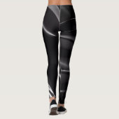 Abstracte zwart-witte rook leggings (Achterkant)