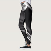 Abstracte zwart-witte rook leggings (Links)