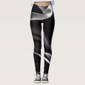 Abstracte zwart-witte rook leggings (Voorkant)