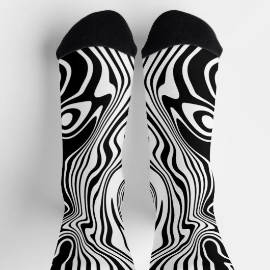 Abstracte zwart-witte Sokken - Kies kleur (Top)