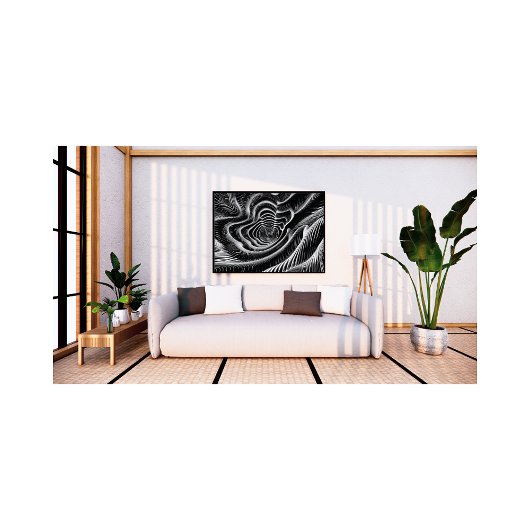 Abstracte zwart-witte werveling foto afdruk