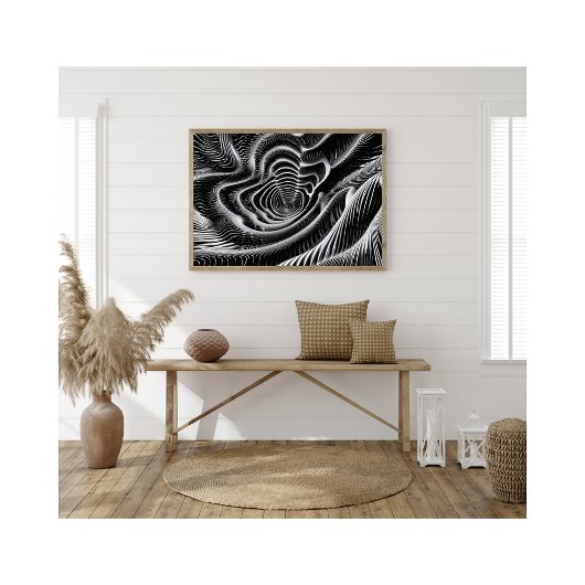 Abstracte zwart-witte werveling foto afdruk