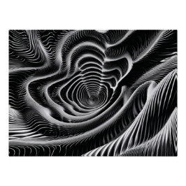 Abstracte zwart-witte werveling perfect poster