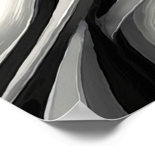 Abstracte zwart-witte wervelingen poster (Hoek)