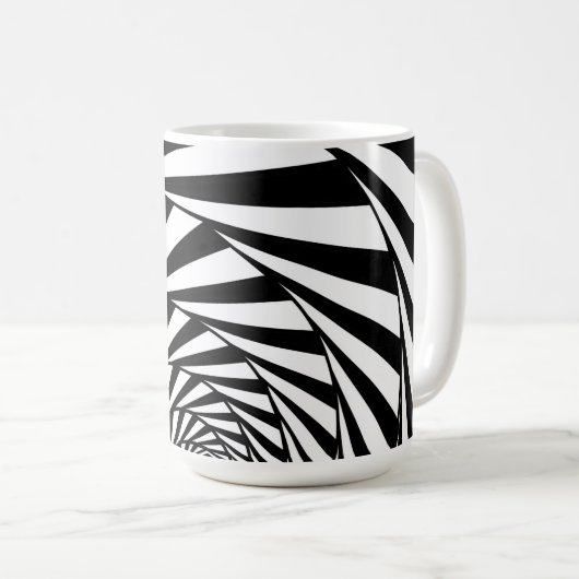 Abstracte zwart-witte wervelspiraal Mok (Voorkant rechts)