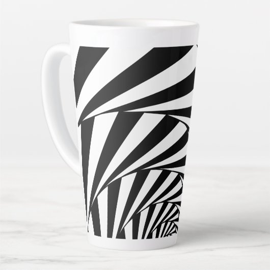 Abstracte zwart-witte wervelspiraal Mok (Linkerhoek)