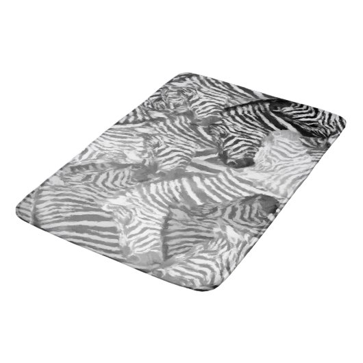 Abstracte zwart-witte Zebra Badmat (Gekanteld)