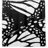 Abstracte zwart-witvlinder, snijwond douchegordijn (Voorkant)