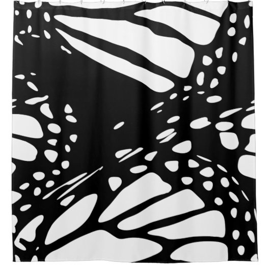 Abstracte zwart-witvlinder, snijwond douchegordijn (Voorkant)