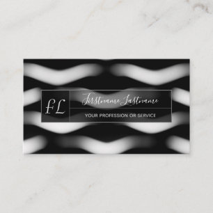 Abstracte zwart-witvormen structuur monogram visitekaartje