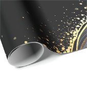 abstracte zwarte achtergrond met gouden aderen, cadeaupapier (Rol Hoek)