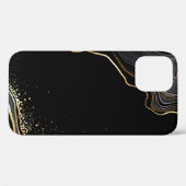 abstracte zwarte achtergrond met gouden aderen, Case-Mate iPhone case (Achterkant (horizontaal))