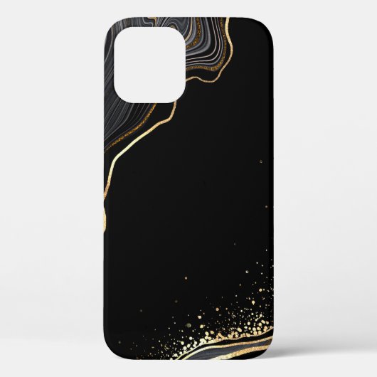 abstracte zwarte achtergrond met gouden aderen, Case-Mate iPhone case (Achterkant)