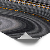 abstracte zwarte achtergrond met gouden aderen, poster (Hoek)