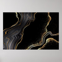 abstracte zwarte achtergrond met gouden aderen,