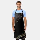 abstracte zwarte achtergrond met gouden aderen, schort (Gedragen)