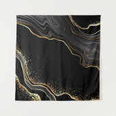 abstracte zwarte achtergrond met gouden aderen, wandkleed (Voorkant (horizontaal))