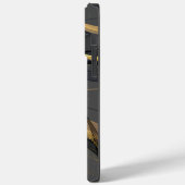 Abstracte zwarte achtergrond met gouden en zwarte  Case-Mate iPhone case (Achterkant / Links)