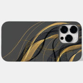 Abstracte zwarte achtergrond met gouden en zwarte  Case-Mate iPhone case (Achterkant (horizontaal))