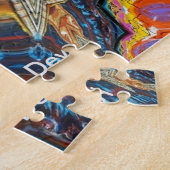 Abstracte zwarte bloem puzzel (Zijkant)