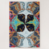 Abstracte zwarte bloem puzzel (Verticaal)