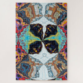 Abstracte zwarte bloem puzzel