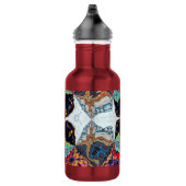 Abstracte Zwarte Bloem Waterfles (Rechts)