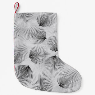 Abstracte zwarte bloemen: grijze elegantie. kleine kerstsok