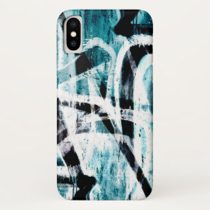 Abstracte zwarte en blauwe graffiti Case-Mate iPhone case