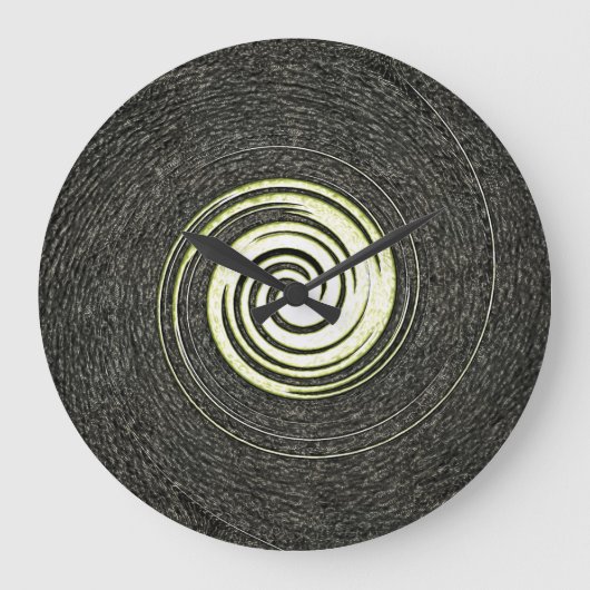 Abstracte zwarte en gouden wandklok (Voorkant)