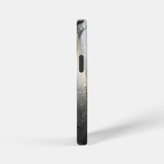 Abstracte zwarte en goudmarmer iPhone hoesje (Rechterkant)