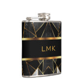 Abstracte zwarte en goudontwerpkolf van de klasse heupfles (Rechts)