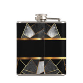 Abstracte zwarte en goudontwerpkolf van de klasse heupfles (Achterkant)