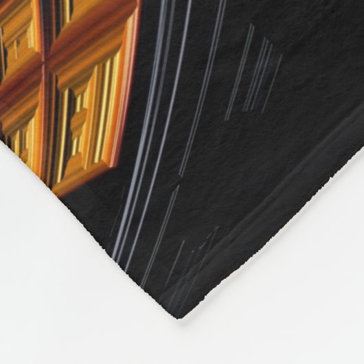 Abstracte zwarte en goudspiraalfractie fleece deken (Hoek)