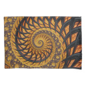 Abstracte zwarte en goudspiraalfractie kussensloop (Voorkant)