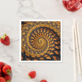 Abstracte zwarte en goudspiraalfractie servet (Insitu)