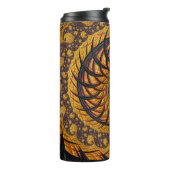 Abstracte zwarte en goudspiraalfractie thermosbeker (Gedraaid links)