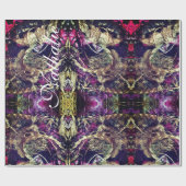 Abstracte zwarte en goudtouwen cadeaupapier (Vlak)