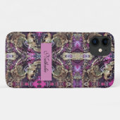 Abstracte zwarte en goudtouwen Case-Mate iPhone case (Achterkant (horizontaal))