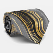abstracte zwarte en goudzwaluw stropdas (Opgerold)