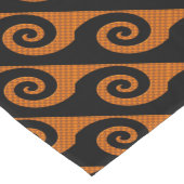 Abstracte zwarte en Oranje Zwirlhardlooper Korte Tafelloper (Hoek)