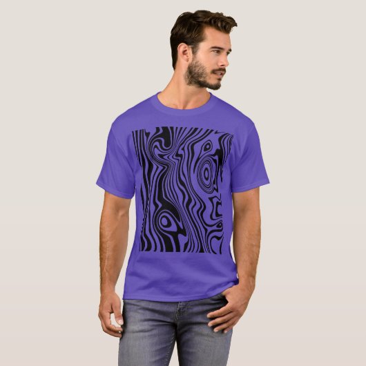 Abstracte zwarte en Paarse lijnen -  T-shirt (Voorkant volledig)