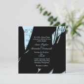 Abstracte zwarte en powder blauwe muziek kaart (Staand voorkant)