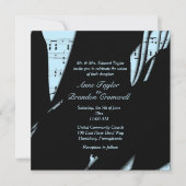 Abstracte zwarte en powder blauwe muziek kaart (Voorkant)