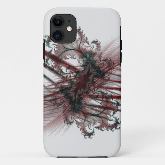 abstracte zwarte en rode fractal kunst Case-Mate iPhone case (Achterkant)